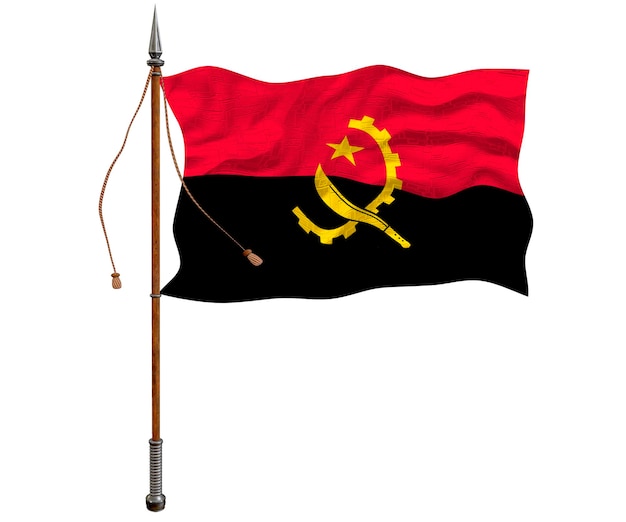 Bandeira nacional de Angola Fundo com bandeira de Angola