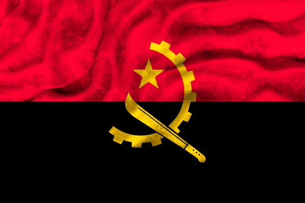 Bandeira nacional de Angola Fundo com bandeira de Angola
