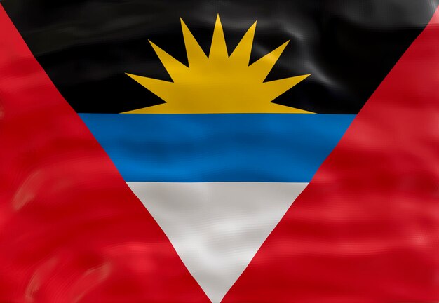 Bandeira nacional de Antígua e Barbuda Fundo com bandeira de Antígua e Barbuda