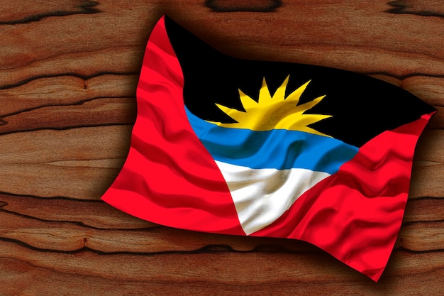 Bandeira nacional de Antígua e Barbuda Fundo com bandeira de Antígua e Barbuda