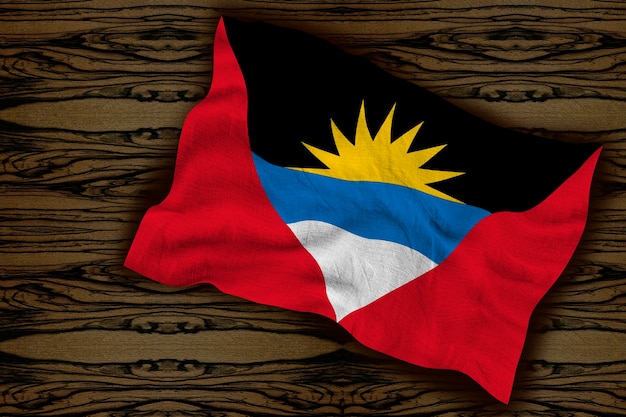 Bandeira nacional de Antígua e Barbuda Fundo com bandeira de Antígua e Barbuda