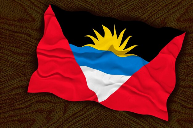 Bandeira nacional de Antígua e Barbuda Fundo com bandeira de Antígua e Barbuda