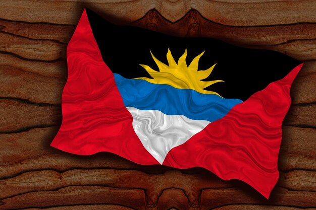 Bandeira nacional de Antígua e Barbuda Fundo com bandeira de Antígua e Barbuda