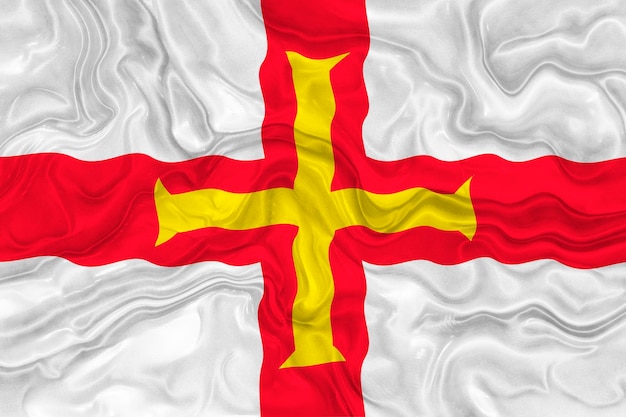 Bandeira nacional de Bailiwick de Guernsey Fundo com bandeira de Bailiwick de Guernsey