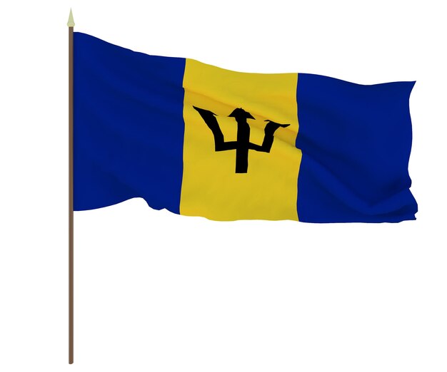 Bandeira nacional de barbados fundo com bandeira de barbados