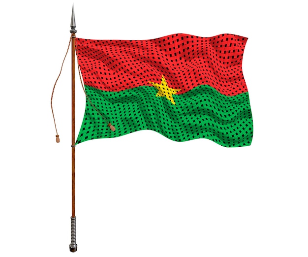 Bandeira nacional de Burkina Faso Fundo com bandeira de Burkina Faso