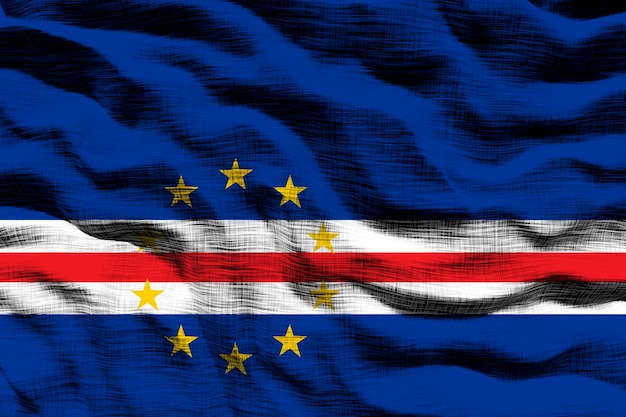 Bandeira nacional de Cabo Verde Fundo com bandeira de Cabo Verde