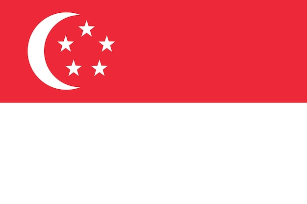 Bandeira nacional de fundo de Singapura com bandeira de Singapura