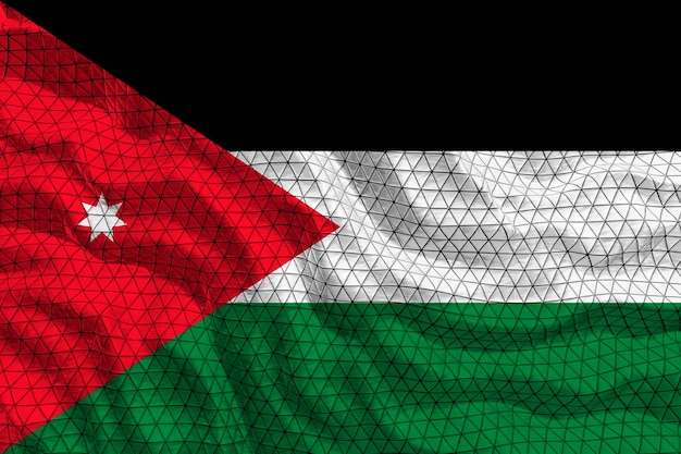 Bandeira nacional de Iordan Fundo com bandeira de Iordan