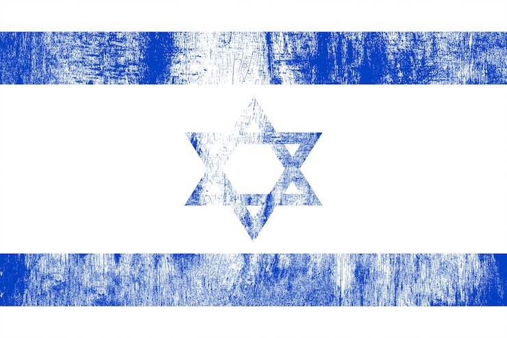 Foto bandeira nacional de israel com textura.