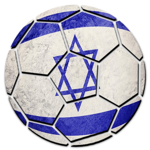 Bandeira nacional de Israel da bola de futebol. Bola de futebol de Israel.