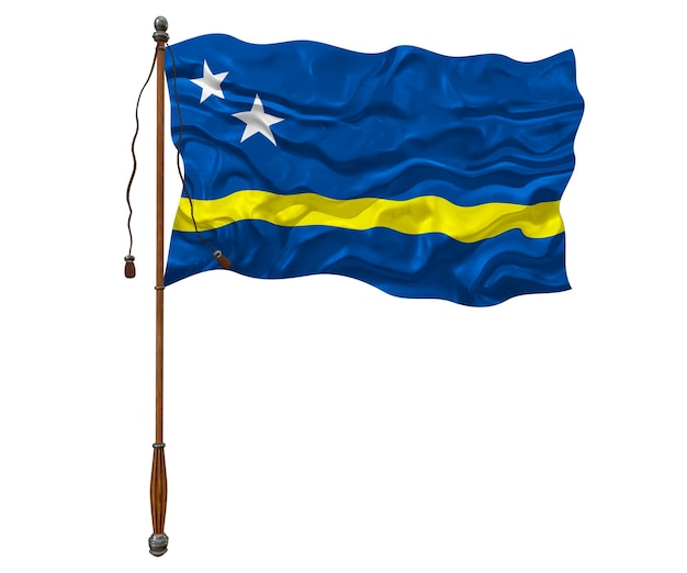 Bandeira nacional de Kuracao Fundo com bandeira de Kuracao