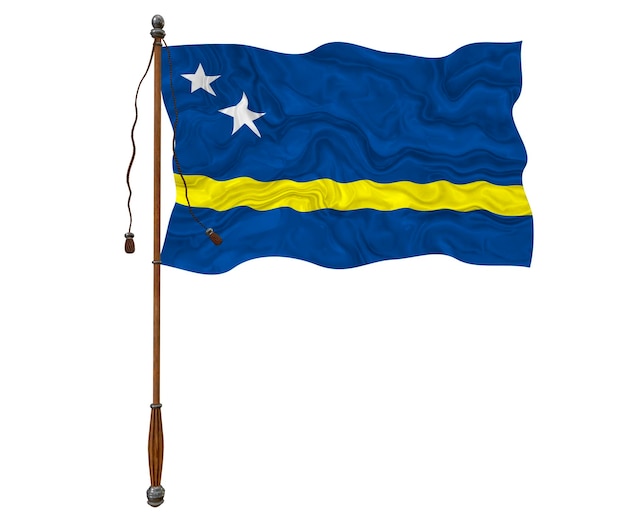 Bandeira nacional de Kuracao Fundo com bandeira de Kuracao