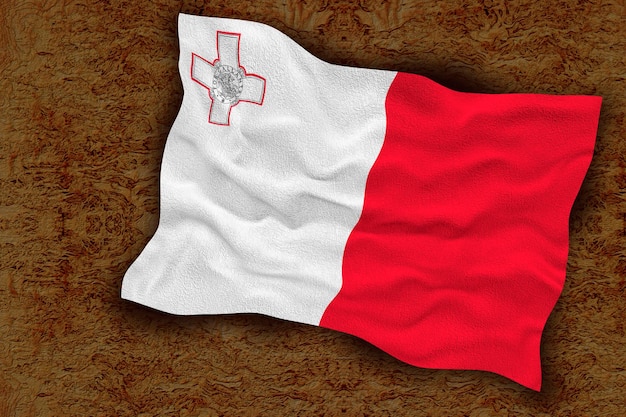 Foto bandeira nacional de malta fundo com bandeira de malta