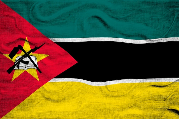 Bandeira nacional de Moçambique Fundo com a bandeira de Moçambique