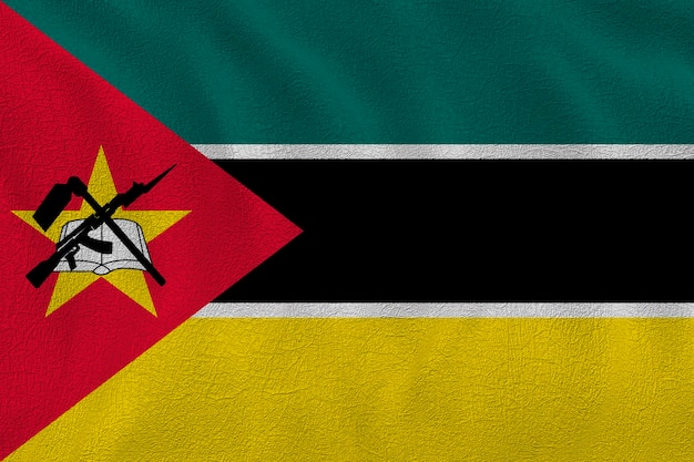 Bandeira nacional de Moçambique Fundo com bandeira de Moçambique