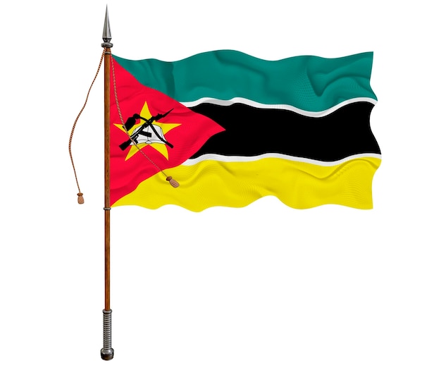 Bandeira nacional de Moçambique Fundo com bandeira de Moçambique