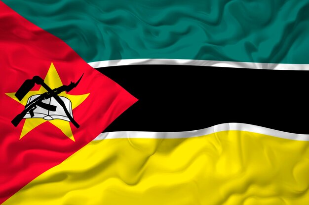 Bandeira nacional de Moçambique Fundo com bandeira de Moçambique
