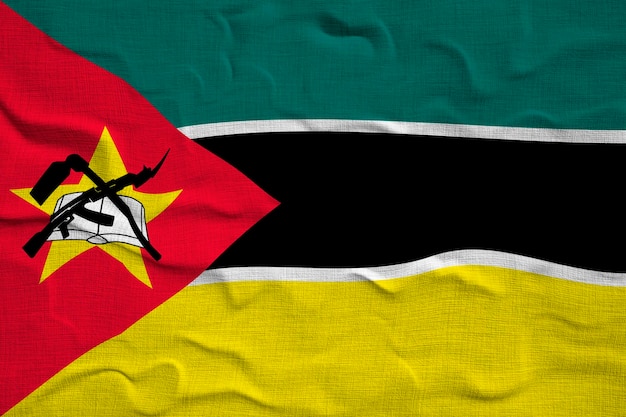 Bandeira nacional de Moçambique Fundo com bandeira de Moçambique