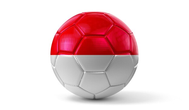 Bandeira nacional de Mônaco na ilustração 3D da bola de futebol