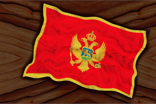 Bandeira nacional de Montenegro Fundo com bandeira de Montenegro