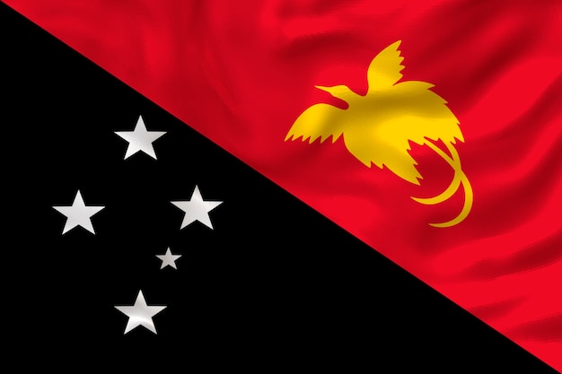 Bandeira nacional de Papua Nova Guiné Fundo com bandeira de Papua Nova Guiné