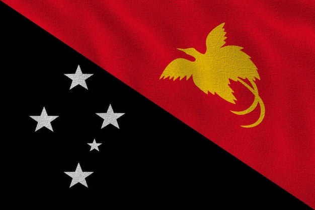Bandeira nacional de Papua Nova Guiné Fundo com bandeira de Papua Nova Guiné
