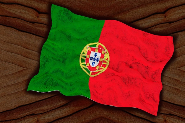 Bandeira nacional de Portugal Fundo com bandeira de Portugal