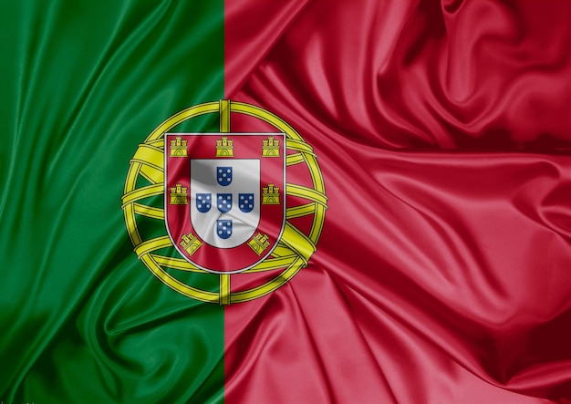 Foto bandeira nacional de portugal içada ao ar livre celebração do dia de portugal 3d rendering