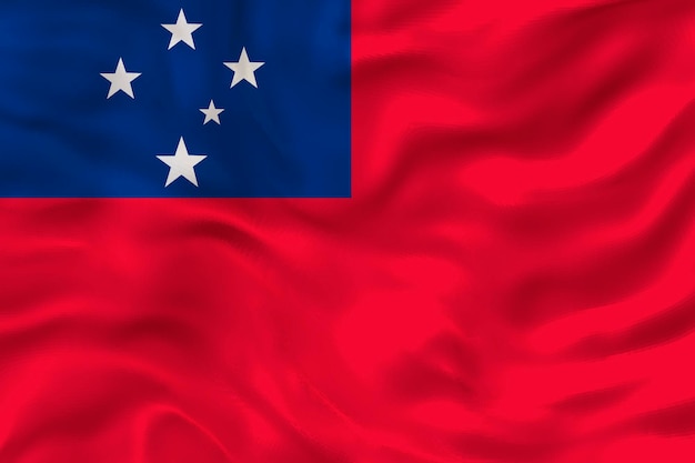 Bandeira nacional de Samoa Fundo com bandeira de Samoa