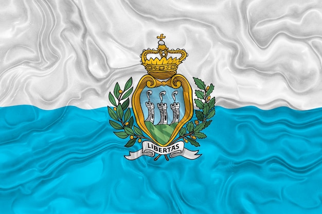 Bandeira nacional de San Marino Background com bandeira de San Marino