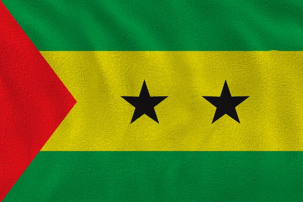 Foto bandeira nacional de são tomé e príncipe fundo com bandeira de são tomé e príncipe