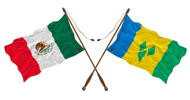 Bandeira nacional de São Vicente e México Fundo para designers