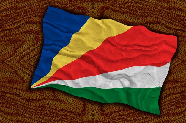 Foto bandeira nacional de seychelles fundo com bandeira de seychelles