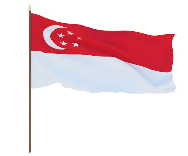 Bandeira nacional de Singapura Fundo para editores e designers Feriado nacional