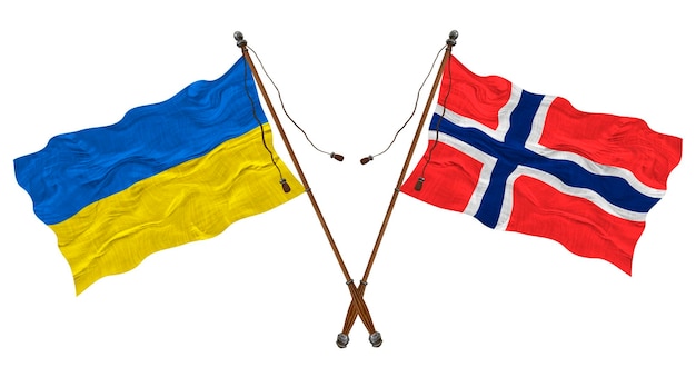 Bandeira nacional de Svalbard e fundo da Ucrânia para designers