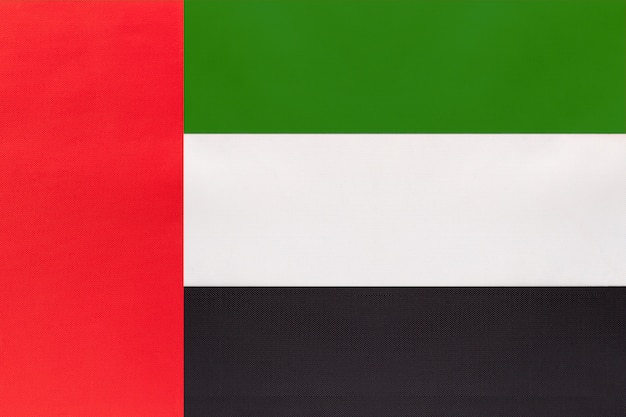 Bandeira nacional de tecido dos Emirados Árabes Unidos