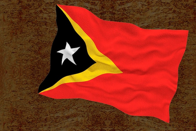 Bandeira nacional de Timor Leste Fundo com bandeira o de Timor Leste