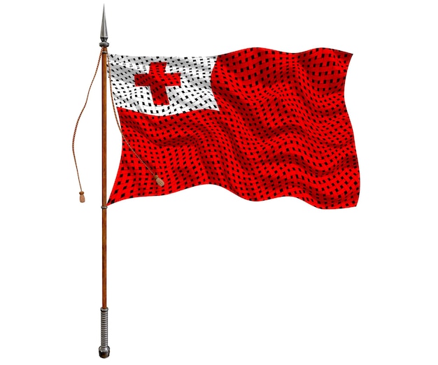 Bandeira nacional de Tonga Fundo com bandeira de Tonga