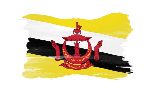 Bandeira nacional de traçado de pincel de bandeira de Brunei