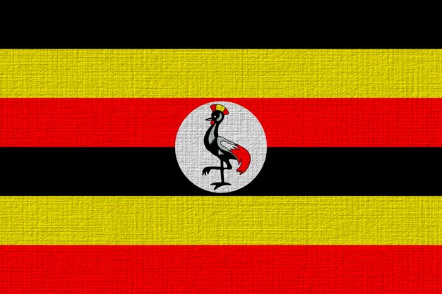 Foto bandeira nacional de uganda fundo com a bandeira de uganda