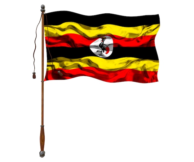 Bandeira nacional de Uganda Fundo com bandeira de Uganda