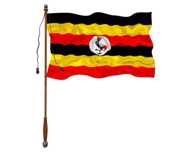 Bandeira nacional de Uganda Fundo com bandeira de Uganda