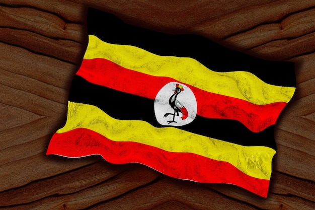 Bandeira nacional de Uganda Fundo com bandeira de Uganda