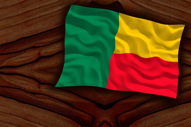 Bandeira nacional do Benin Fundo com bandeira do Benim