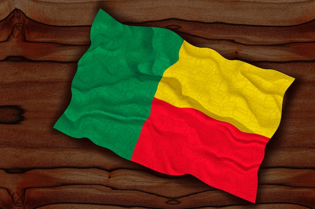 Bandeira nacional do Benin Fundo com bandeira do Benim