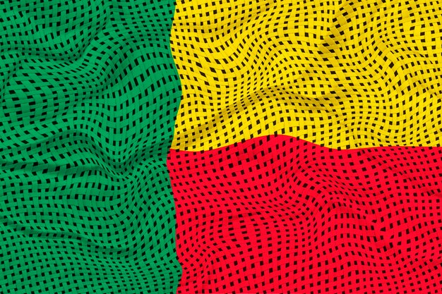 Bandeira nacional do Benin Fundo com bandeira do Benim