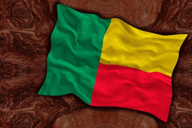 Bandeira nacional do Benin Fundo com bandeira do Benim