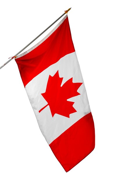 Bandeira nacional do Canadá isolada no branco