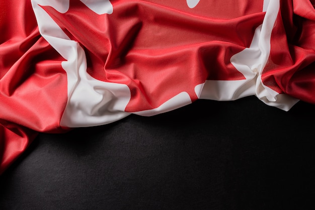 Bandeira nacional do canadá, linda colorida com textura de pano